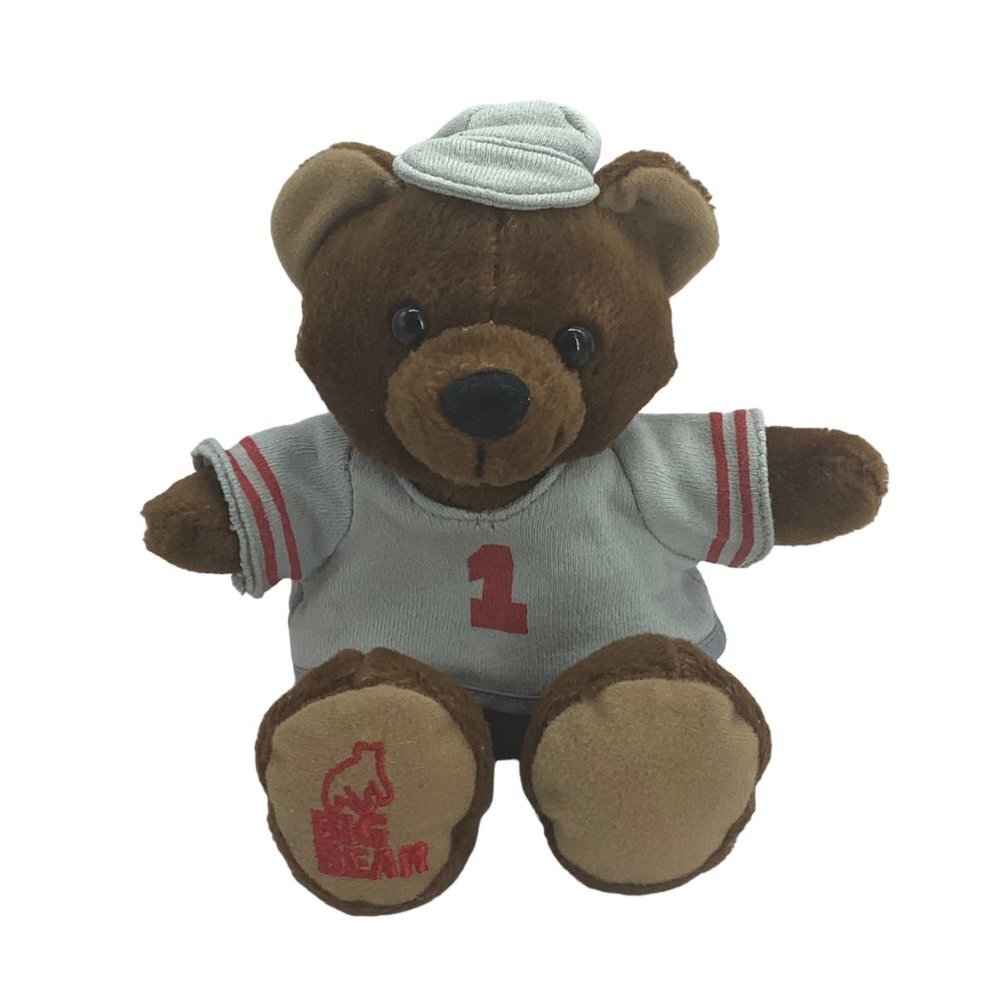 Vtg‎ Big Bear Grocery Ohio State Teddy Bear Plush Stuffed Animal Toy 5" Sitting